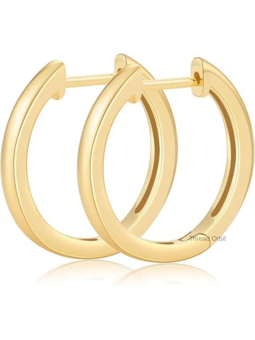14K Gold Plated Small Huggie Hoop Earrings with Secure Cuff Close